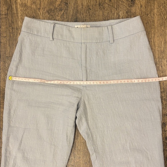 Club Monaco Soft Light Blue Cropped Textured Ankle Pants - Picture 9 of 10